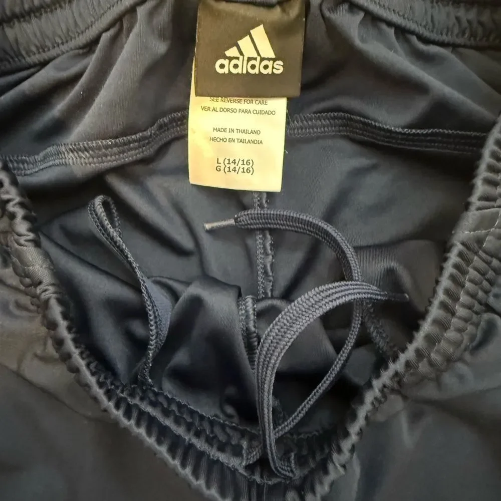 Set of YL Adidas Navy Striped Pants & Nike Grey & Orange long sleeved shirt